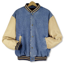 11704  Denim and Twill Baseball Jacket