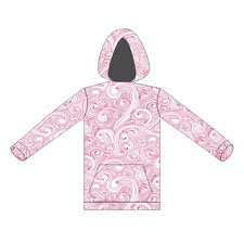 12358  Swirl Full Sublimation Pull Over Hooded Sweatshirt