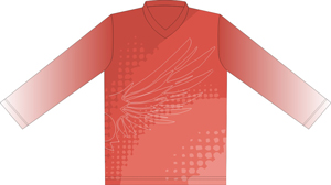 12412  Long Sleeve V-neck Sublimated Jersey
