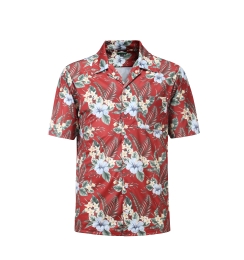 12503  Full Dye-Sub Hawaiian Floral Camp Shirt