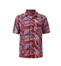 12508  Full Dye-Sub Hawaiian Tropical Leaves Camp Shirt