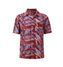 12508  Full Dye-Sub Hawaiian Tropical Leaves Camp Shirt