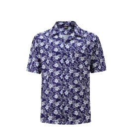 12509  Full Dye-Sub Hawaiian Floral Camp Shirt