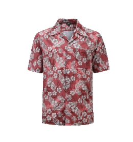 12513  Full Dye-Sub Hawaiian Floral Camp Shirt