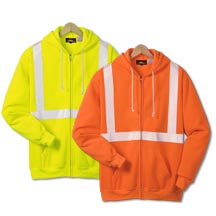 21106  Class 2 Full-Zip Hooded Safety Sweatshirt