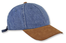 38145  Denim Cap with Suede Bill