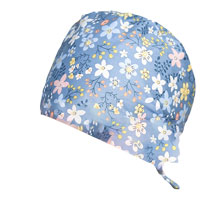 5204  Blue Floral Scrub Cap