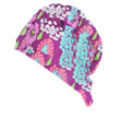 5231  Purple Floral Scrub Cap